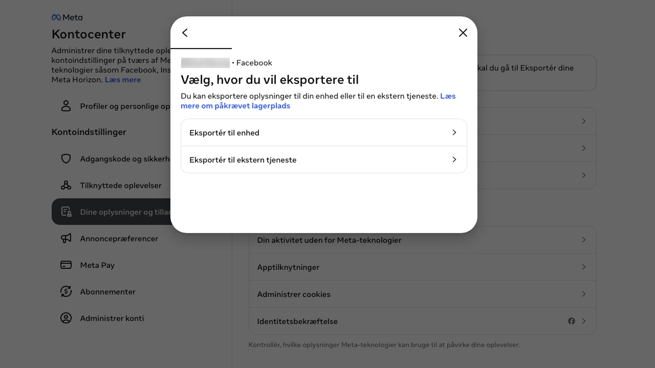 Vælg overfør til enhed